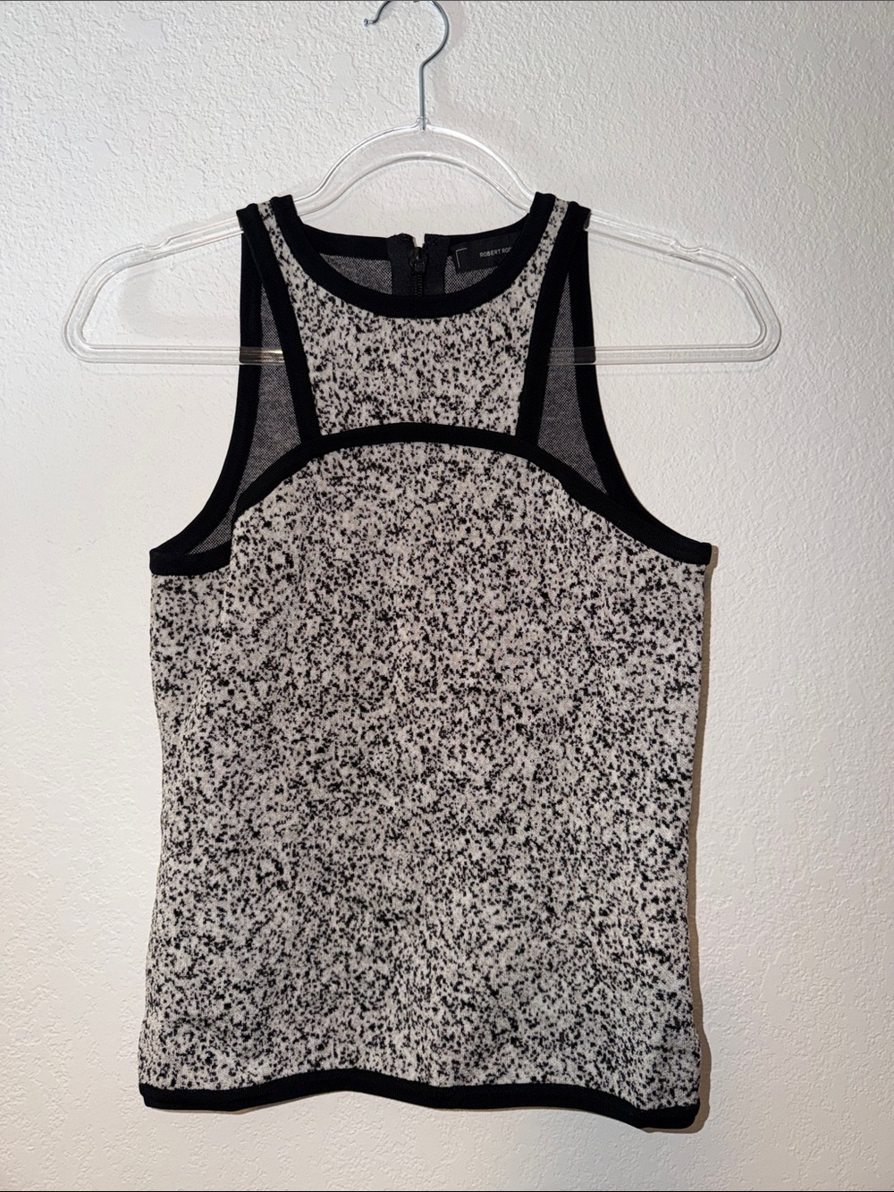 Robert Rodriguez Black and White Speckled Top Heavy Knit